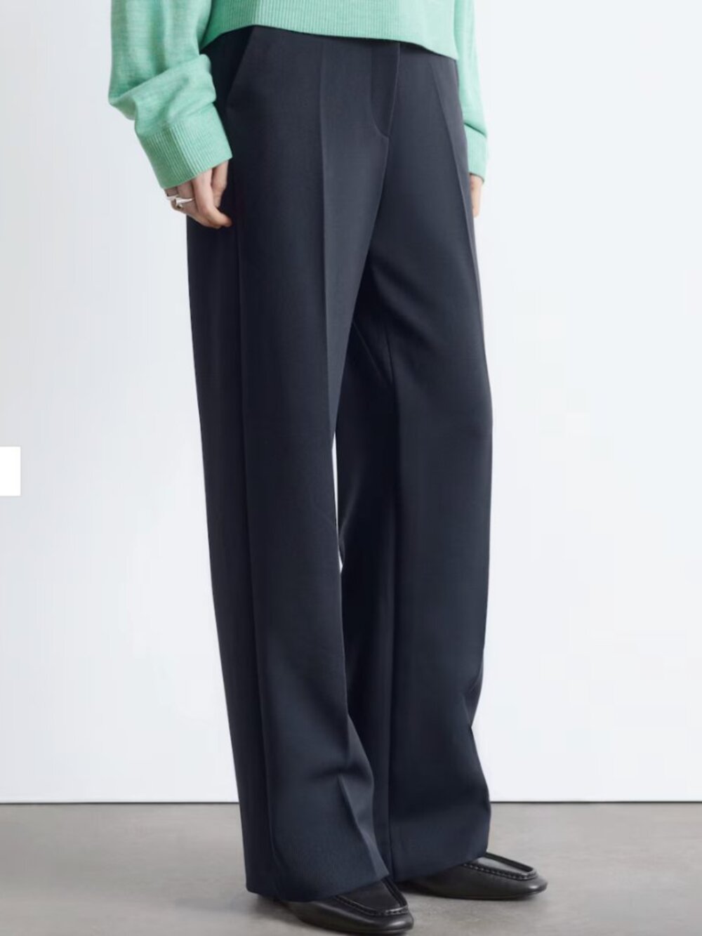 & Other Stories Straight Press-Crease Trousers Navy
